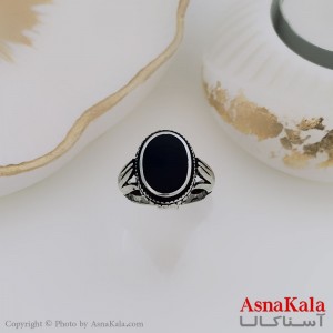 انگشتر نقره روس مردانه شیک رزینی کد ANG19481W