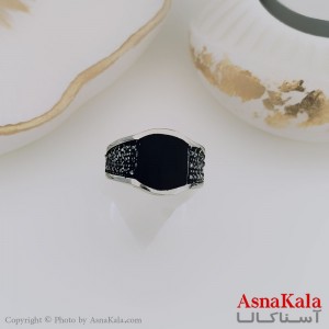 انگشتر نقره روس مردانه شیک رزینی کد ANG19484W