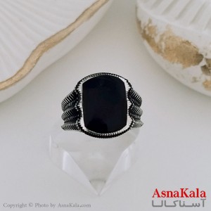 انگشتر نقره روس مردانه شیک رزینی کد ANG19486W