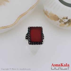 انگشتر نقره روس مردانه شیک رزینی کد ANG19489W