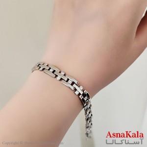 دستبند مدل کارتیر نگینی ترند برند ژوپینگ Xuping کد DSB18493W