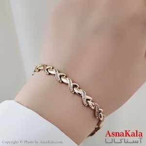 دستبند نگینی ترند برند ژوپینگ Xuping مدل بینهایت کد DSB18495W