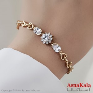 دستبند نگینی ترند برند ژوپینگ Xuping مدل گل کد DSB18497W