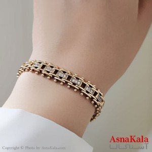 دستبند نگینی ترند برند ژوپینگ Xuping مدل ریلی نگیندار کد DSB18501W