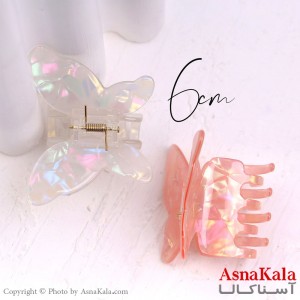 کلیپس اکرولیک رنگین کمانی مدل پروانه مدل چاویی کد HAIR13169W