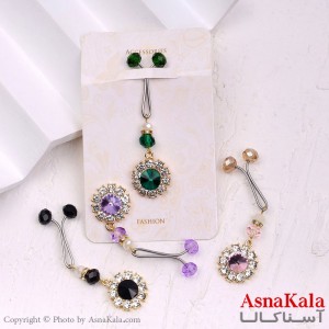 گیره روسری مدل گل نگین کد HAIR13178W