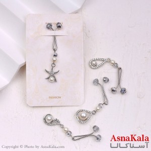 گیره روسری مدل مجلسی نقره ای کد HAIR13189W