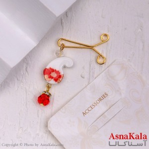 گیره روسری مدل هلالی تک گل کد HAIR13193W