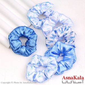 کش مو زنانه ساتن  طرح پاپیون آبی جنس خارجی کد HAIR13222W