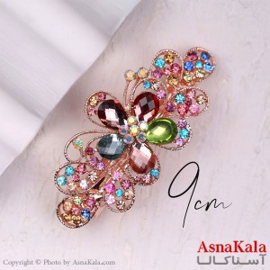 گیره مو انبری زنانه مدل مجلسی گل نگینی جنس خارجی کد HAIR13227W