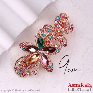 گیره مو انبری فلزی زنانه مدل مجلسی گل جنس خارجی کد HAIR13230W