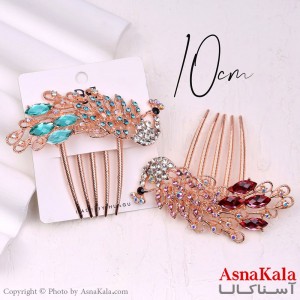 شانه مو فلزی زنانه مدل مجلسی طاووس جنس خارجی کد HAIR13241W