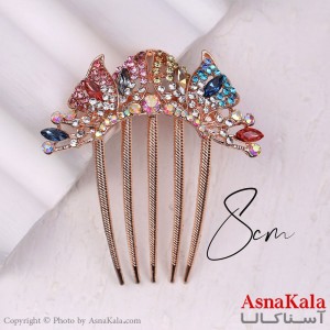 شانه مو فلزی زنانه مدل مجلسی تاج نگینی  جنس خارجی کد HAIR13246W