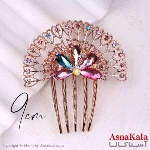 شانه مو فلزی زنانه مدل مجلسی تاج قلبی جنس خارجی کد HAIR13248W