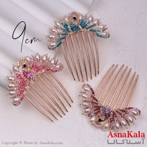 شانه مو فلزی زنانه مدل مجلسی تاج طاووسی جنس خارجی کد HAIR13256W