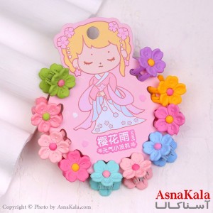 گیره مو زنانه کوچک جنس خارجی 10عددی مدل شکوفه کد HAIR13266W