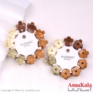 گیره مو زنانه کوچک جنس خارجی 10عددی مدل گل شفاف کد HAIR13281W