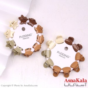 گیره مو زنانه کوچک جنس خارجی 10عددی مدل ستاره و قلب کد HAIR13282W