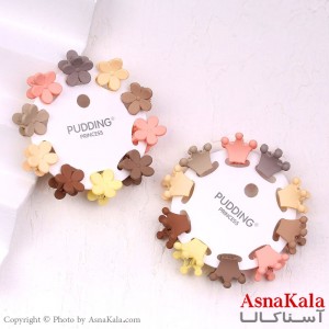 گیره مو زنانه کوچک جنس خارجی 10عددی مدل تاج و گل کد HAIR13283W