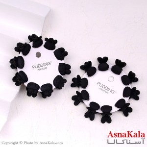 گیره مو زنانه کوچک جنس خارجی 10عددی مدل خرگوشی مشکی کد HAIR13286W