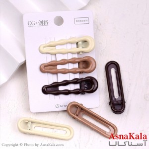 گیره مو زنانه انبری هلالی رنگ نود مجموعه3عددی کد HAIR13302W