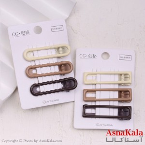 گیره مو زنانه انبری براق مجموعه 3عددی کد HAIR13304W