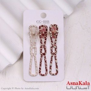 گیره مو زنانه انبری کارتی پاپیونی مجموعه 3عددی کد HAIR13313W