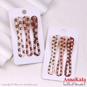 گیره مو زنانه انبری کارتی پاپیون مجموعه 3عددی کد HAIR13322W