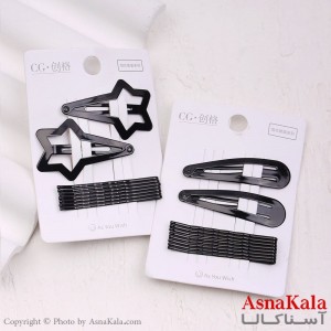 گیره و پنس و تق تقی مو مشکی مجموعه 10 عددی  کد HAIR13329W