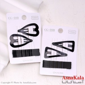 گیره و پنس و تق تقی مو مشکی مجموعه 10 عددی  کد HAIR13330W