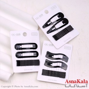 گیره و پنس و تق تقی مو مشکی مجموعه 10 عددی  کد HAIR13331W