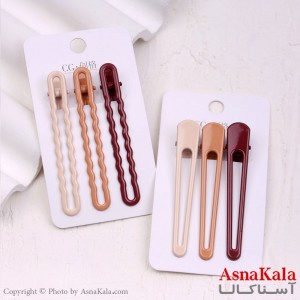 گیره مو زنانه انبری کارتی براق مجموعه 3عددی کد HAIR13336W