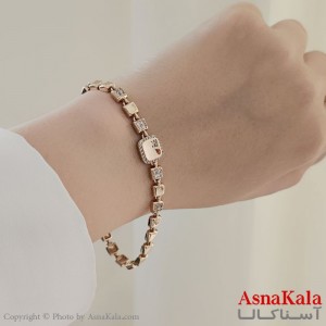 دستبند نگینی ترند برند ژوپینگ Xuping مدل مربع  نگیندار کد DSB18546W