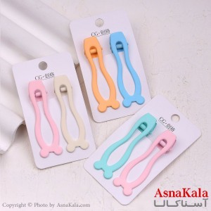 گیره مو زنانه انبری کارتی پینترستی رنگی مجموعه2عددی کد HAIR13339W