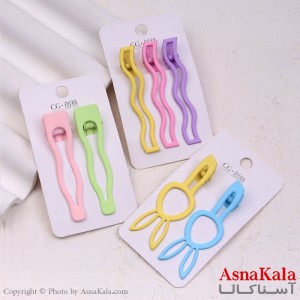 گیره مو زنانه انبری کارتی پینترستی طرحدار عددی کد HAIR13340W