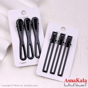 گیره مو زنانه انبری کارتی مشکی مجموعه 3عددی کد HAIR13343W