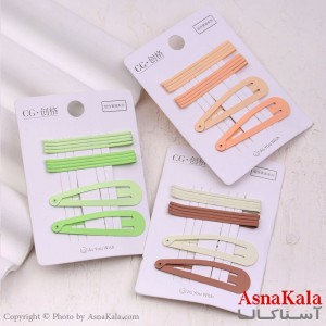 گیره و پنس و تق تقی مو بادومی مجموعه 10عددی  کد HAIR13355W