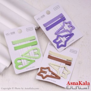 گیره و پنس و تق تقی مو ستاره و قلب مجموعه 10عددی  کد HAIR13357W