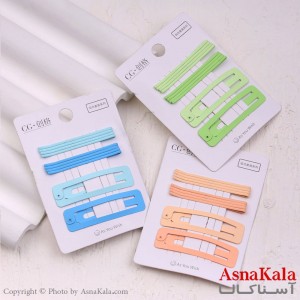 گیره و پنس و تق تقی مو مستطیل رنگی مجموعه10 عددی  کد HAIR13379W