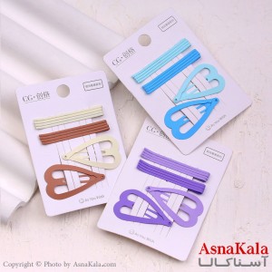 گیره و پنس و تق تقی مو قلب مجموعه 10عددی  کد HAIR13380W