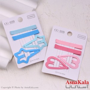 گیره و پنس و تق تقی مو ستاره و قلب مجموعه 10عددی  کد HAIR13381W
