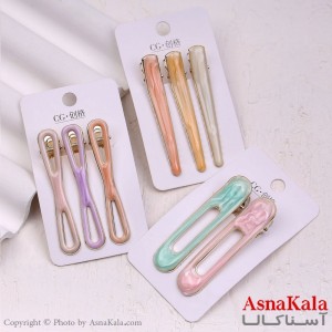 گیره مو زنانه انبری کارتی پینترستی آبرنگی مجموعه کد HAIR13398W