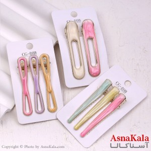 گیره مو زنانه انبری کارتی پینترستی آبرنگی مجموعه کد HAIR13399W