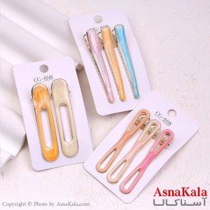 گیره مو زنانه انبری کارتی پینترستی آبرنگی کد HAIR13401W