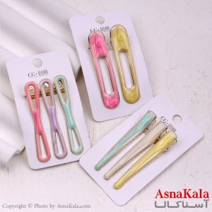 گیره مو زنانه انبری کارتی پینترستی آبرنگی مجموعه کد HAIR13402W