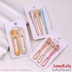 گیره مو زنانه انبری کارتی پینترستی آبرنگی کد HAIR13404W