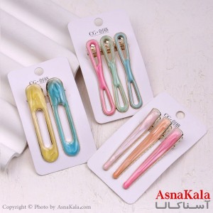 گیره مو زنانه انبری کارتی پینترستی آبرنگی کد HAIR13405W