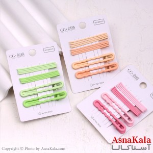 پنس و گیره انبری مو مستطیلی رنگی مجموعه 10عددی  کد HAIR13431W