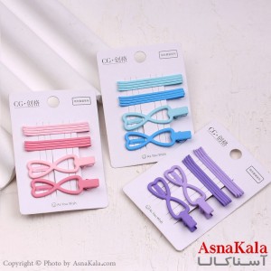 پنس و گیره انبری مو پاپیون رنگی مجموعه 10عددی  کد HAIR13438W