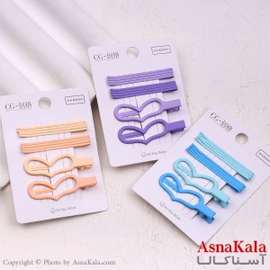 پنس و گیره انبری مو تک قلبی مجموعه 10عددی  کد HAIR13439W
